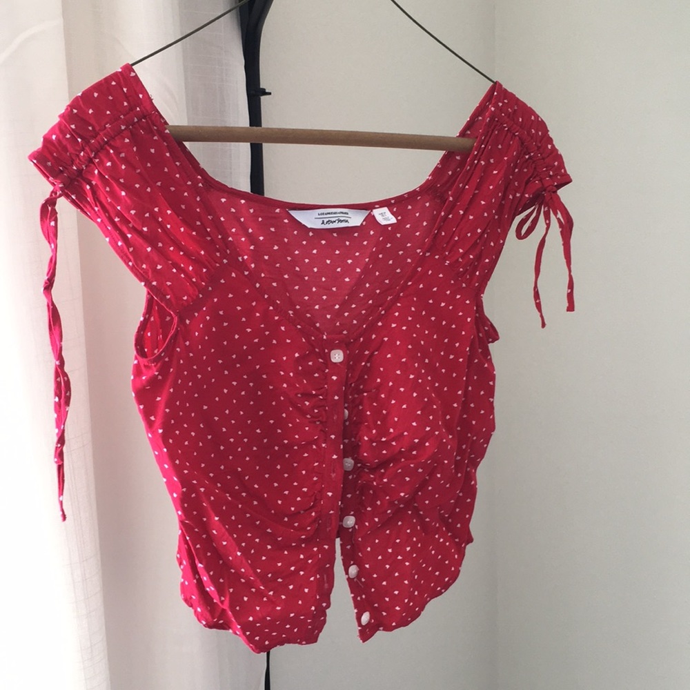 Red mini blouse
